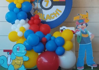 Pokemon backboard balloons with one dell of a party