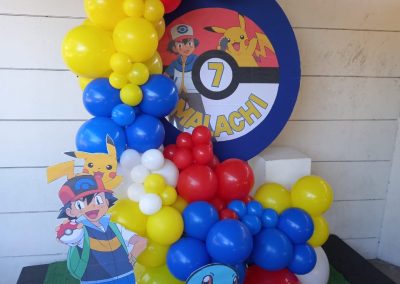 Pokemon backboard balloons with one dell of a party
