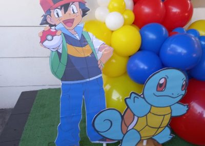 Pokemon backboard balloons with one dell of a party