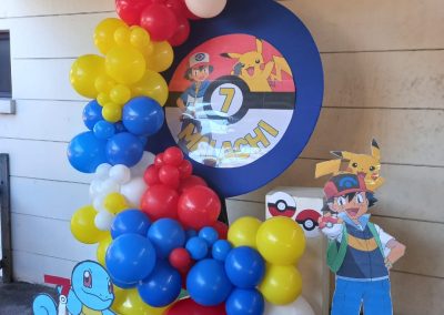 Pokemon backboard balloons with one dell of a party