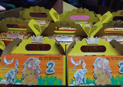 Snack boxes done by one dell of a party