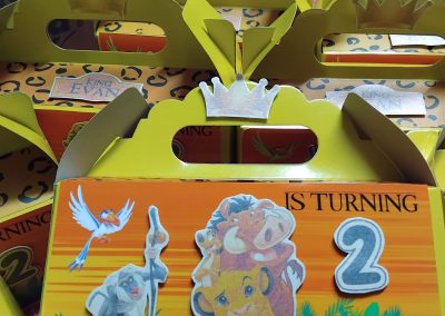 Snack boxes done by one dell of a party